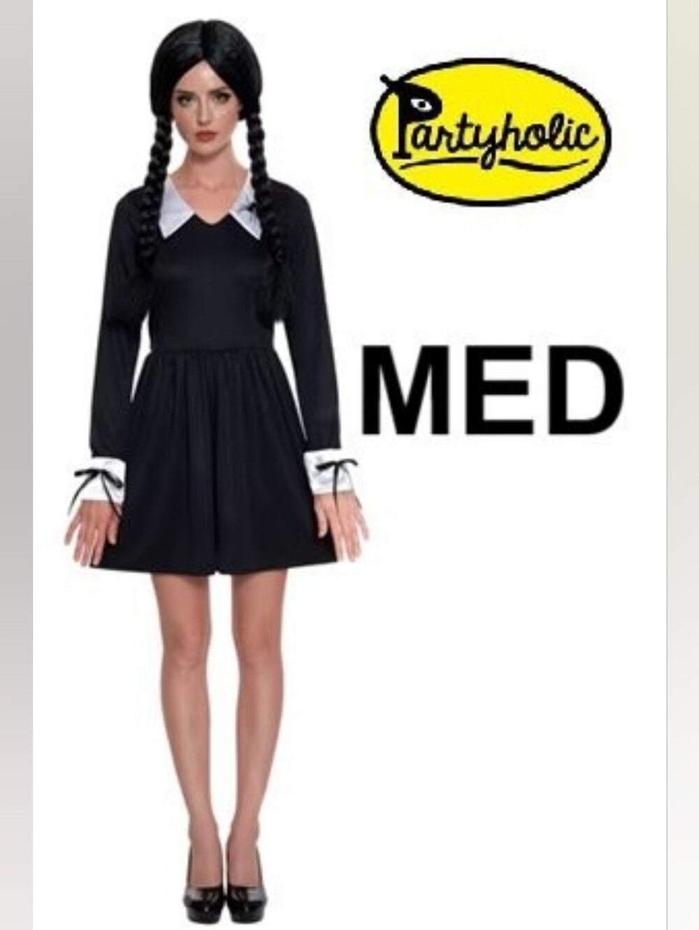 Black Wednesday-Style Girls Costume Dress - Black